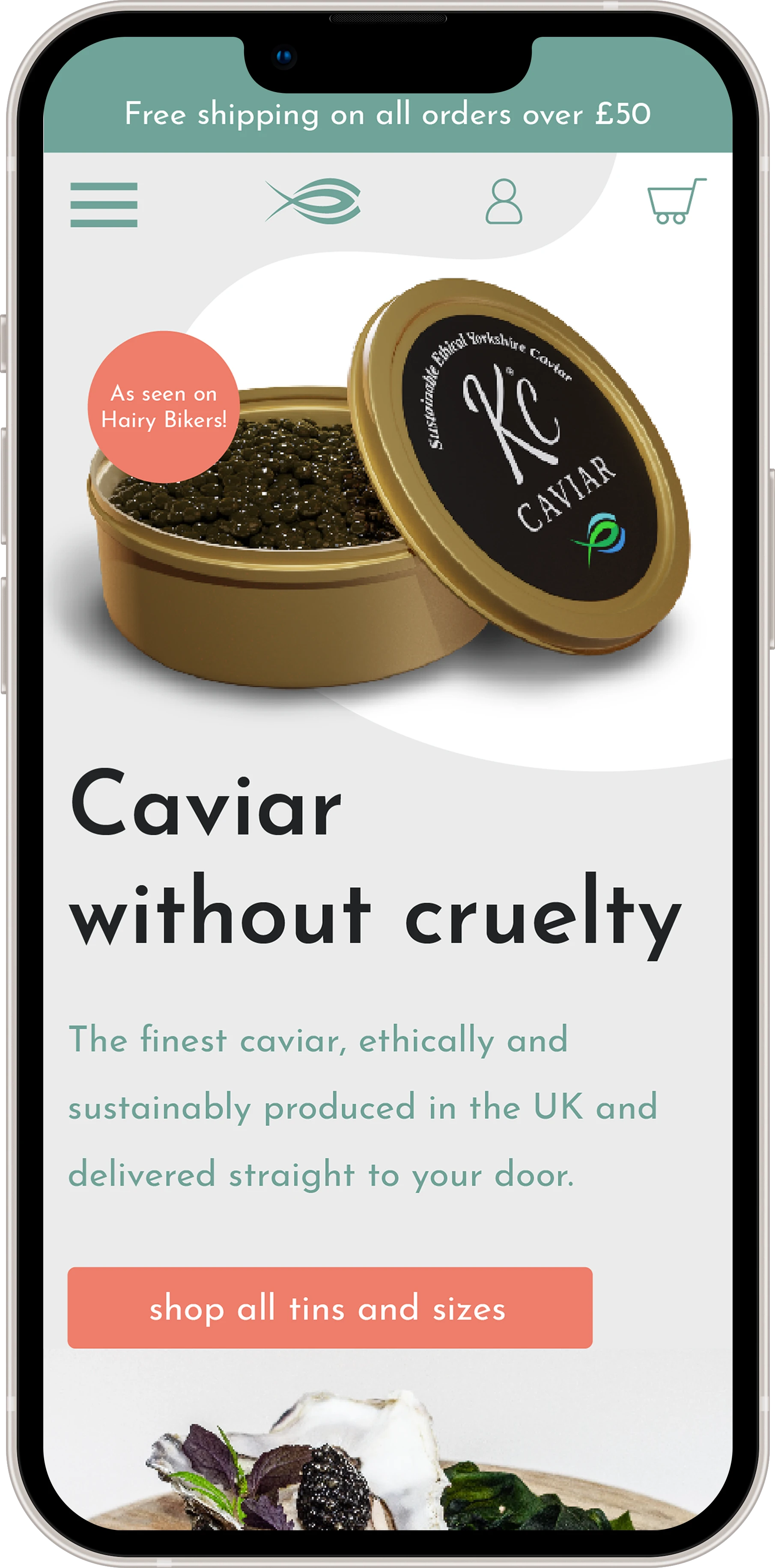 Website design and branding in Yorkshire - KC Caviar Shopify Theme Design