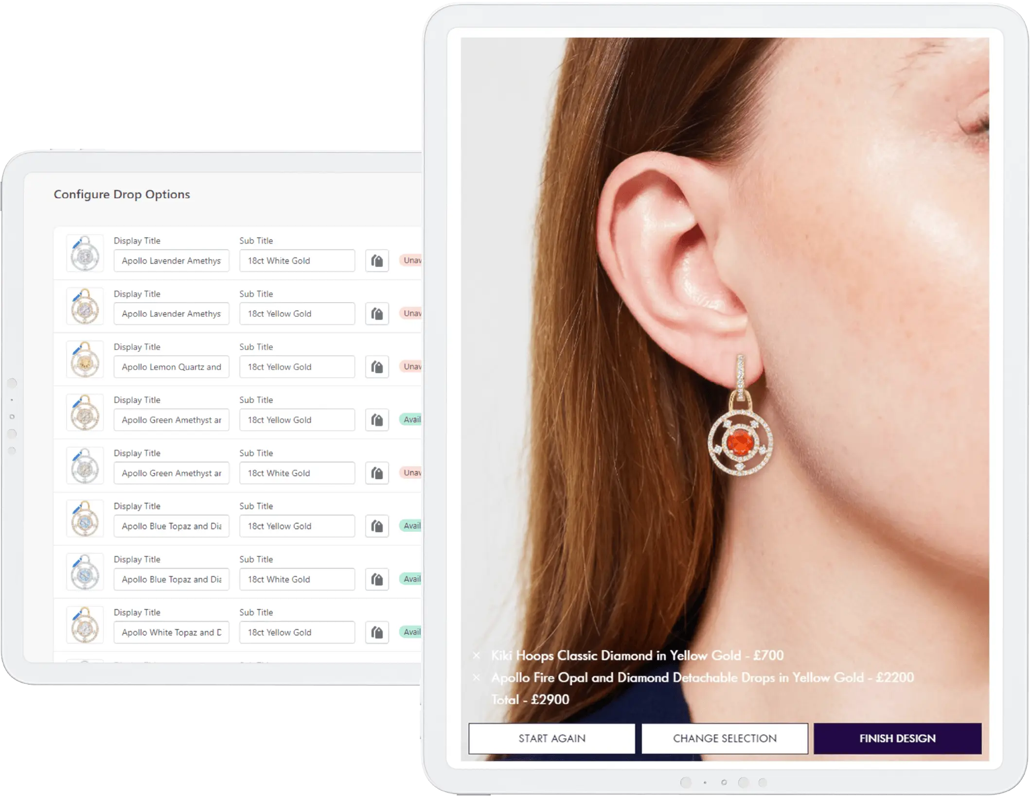 Kiki McDonough Shopify web app earring and hoop product configurator with interactive 2D canvas